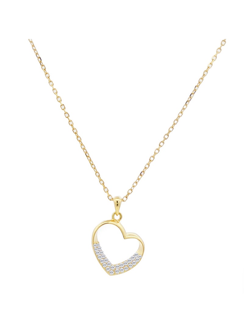 قلادة من الزركون بتصميم قلب مطلية بالذهب عيار 925